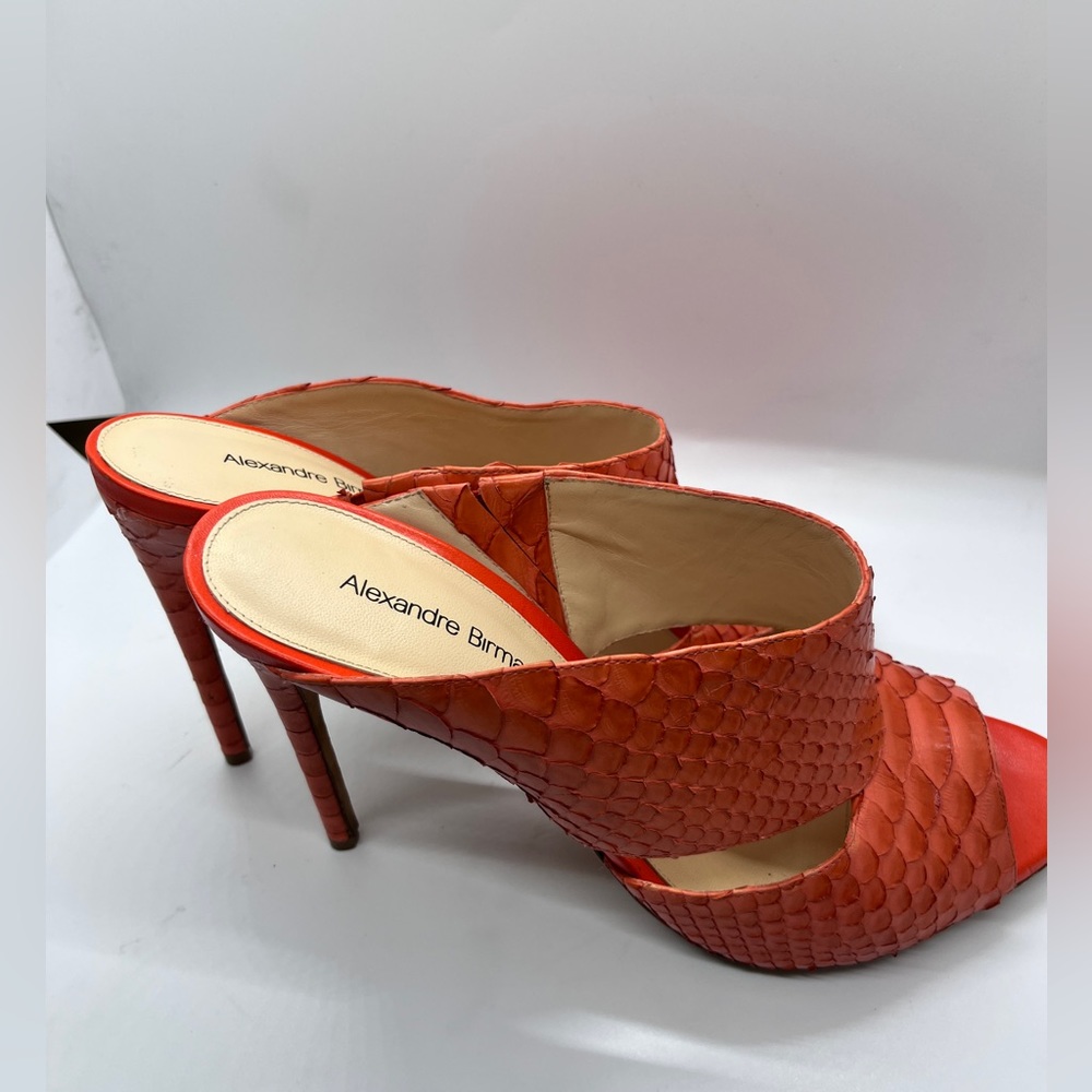 Alexandre Birman Heeled Snakeskin Mules, Sz 40/US9 - Picture 6 of 9